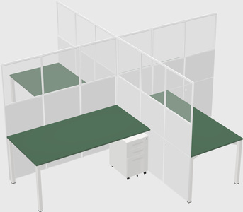 Quad office cubicles