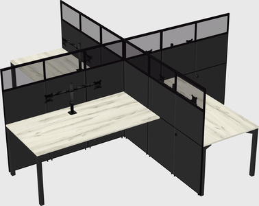 Quad office cubicles