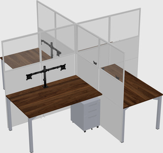 Quad office cubicles