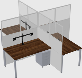 Quad office cubicles