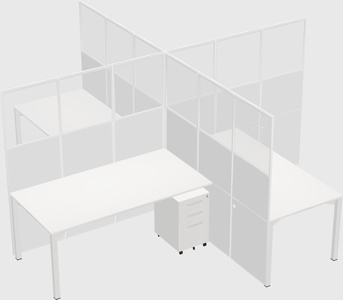Quad office cubicles