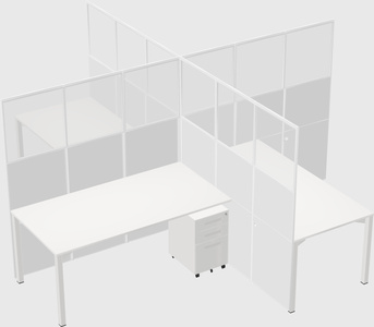 Quad office cubicles