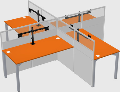 Quad office cubicles