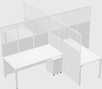 Quad office cubicles