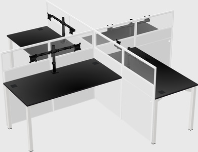 Quad office cubicles