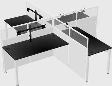 Quad office cubicles