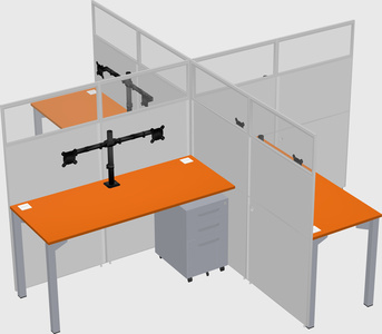 Quad office cubicles