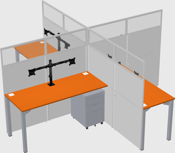 Quad office cubicles