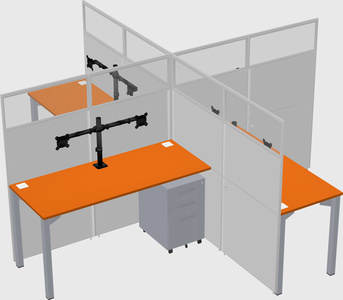 Quad office cubicles