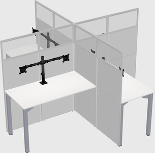 Quad office cubicles