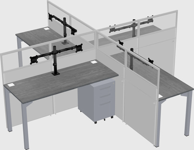 Quad office cubicles