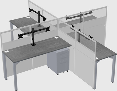 Quad office cubicles