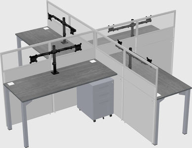 Quad office cubicles