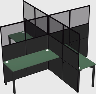 Bureaux à quatre cabines