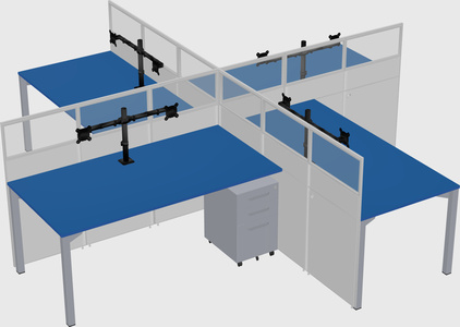 Quad office cubicles