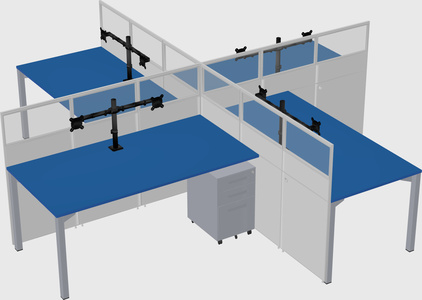 Quad office cubicles