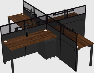 Quad office cubicles