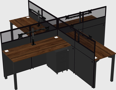 Quad office cubicles