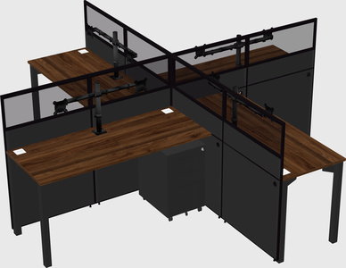 Quad office cubicles