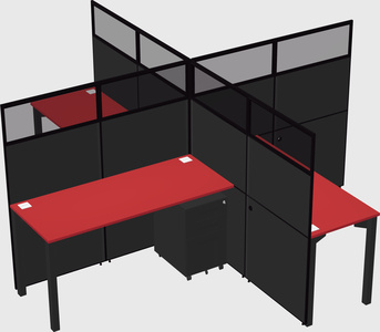 Quad office cubicles