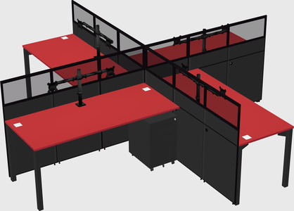 Quad office cubicles