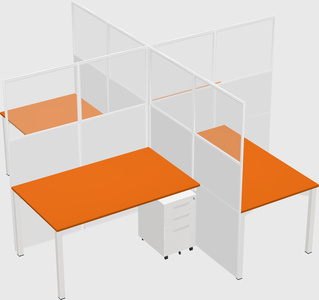 Quad office cubicles