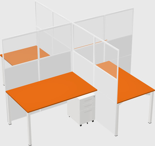 Quad office cubicles