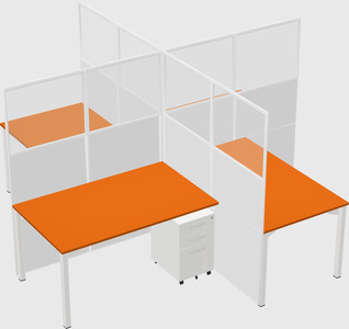 Quad office cubicles