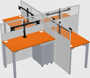 Quad office cubicles
