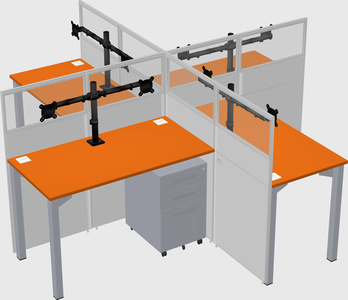 Quad office cubicles