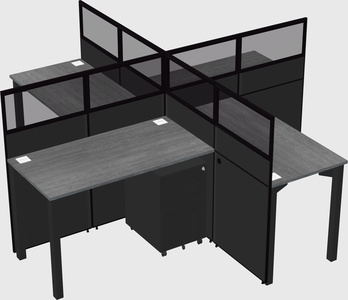 Quad office cubicles