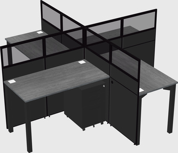 Quad office cubicles