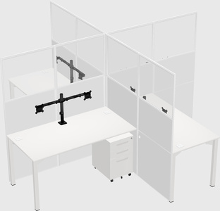 Quad office cubicles