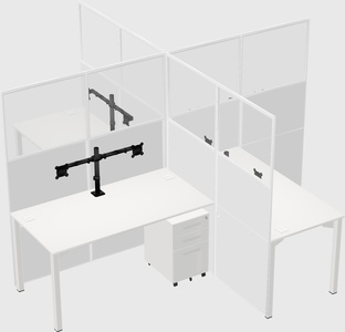 Quad office cubicles