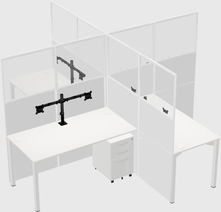 Quad office cubicles
