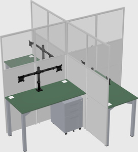 Quad office cubicles