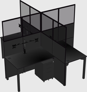 Quad office cubicles