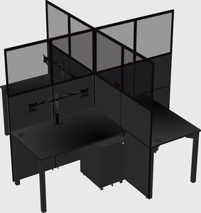 Quad office cubicles