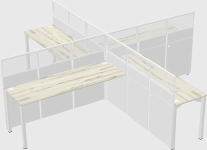 Quad office cubicles
