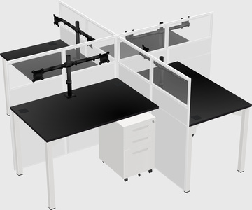 Quad office cubicles