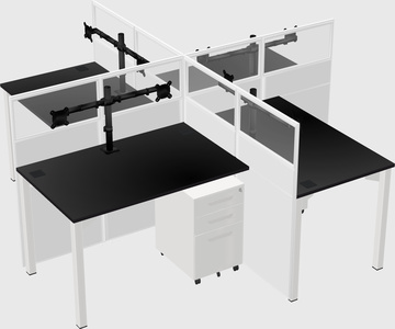Quad office cubicles