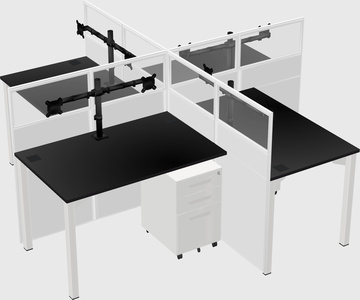 Quad office cubicles