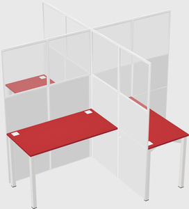 Quad office cubicles