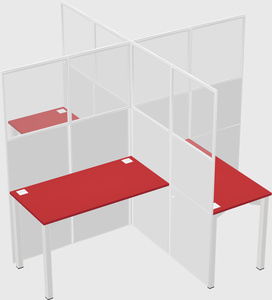 Quad office cubicles