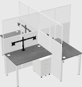 Quad office cubicles