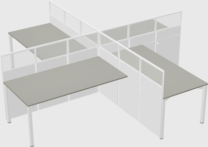 Quad office cubicles