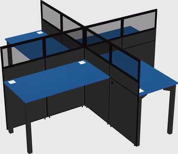 Quad office cubicles