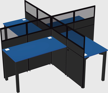 Quad office cubicles