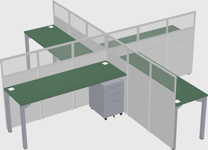 Quad office cubicles