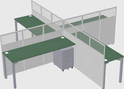 Quad office cubicles